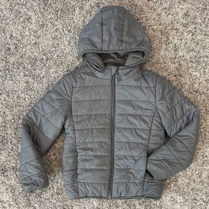 Cat & Jack Gray Quilted Hooded Puffer Jacket